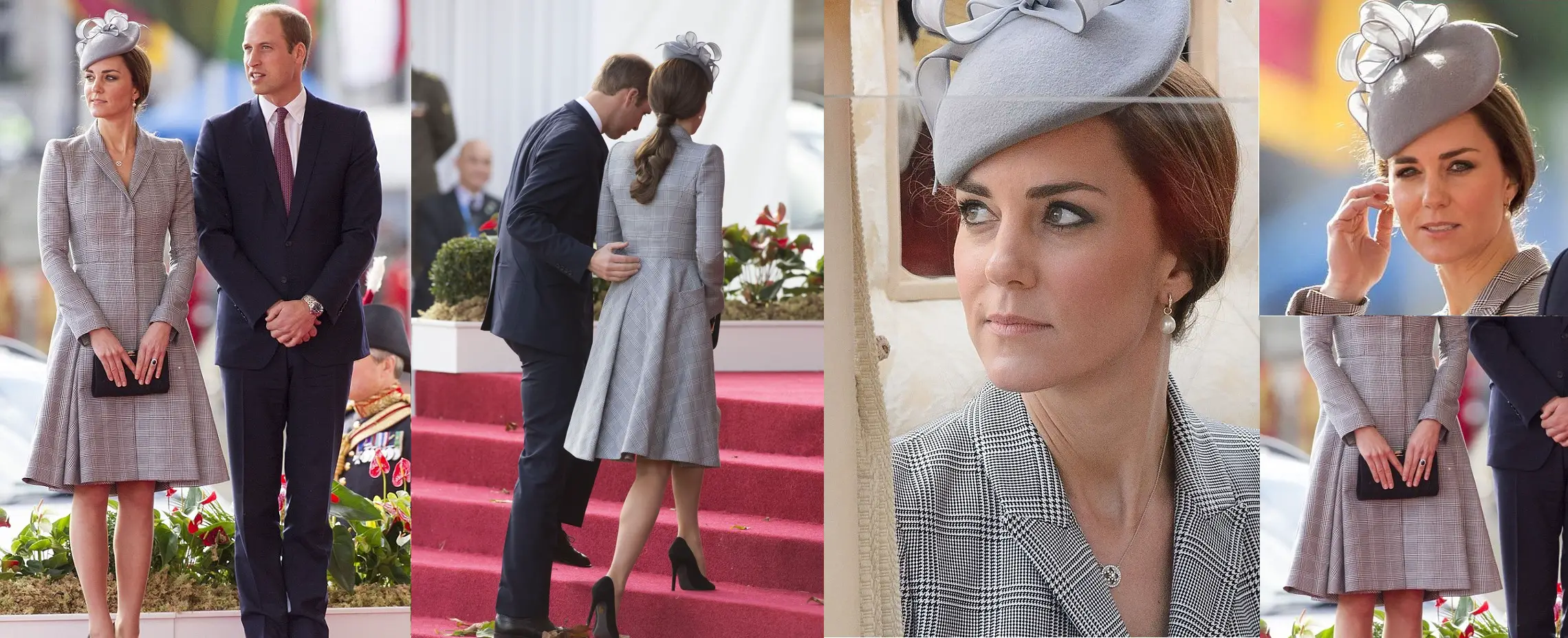 Duchess of Cambridge wore grey Alexander McQueen coat dress for Singapore State visit in 2014