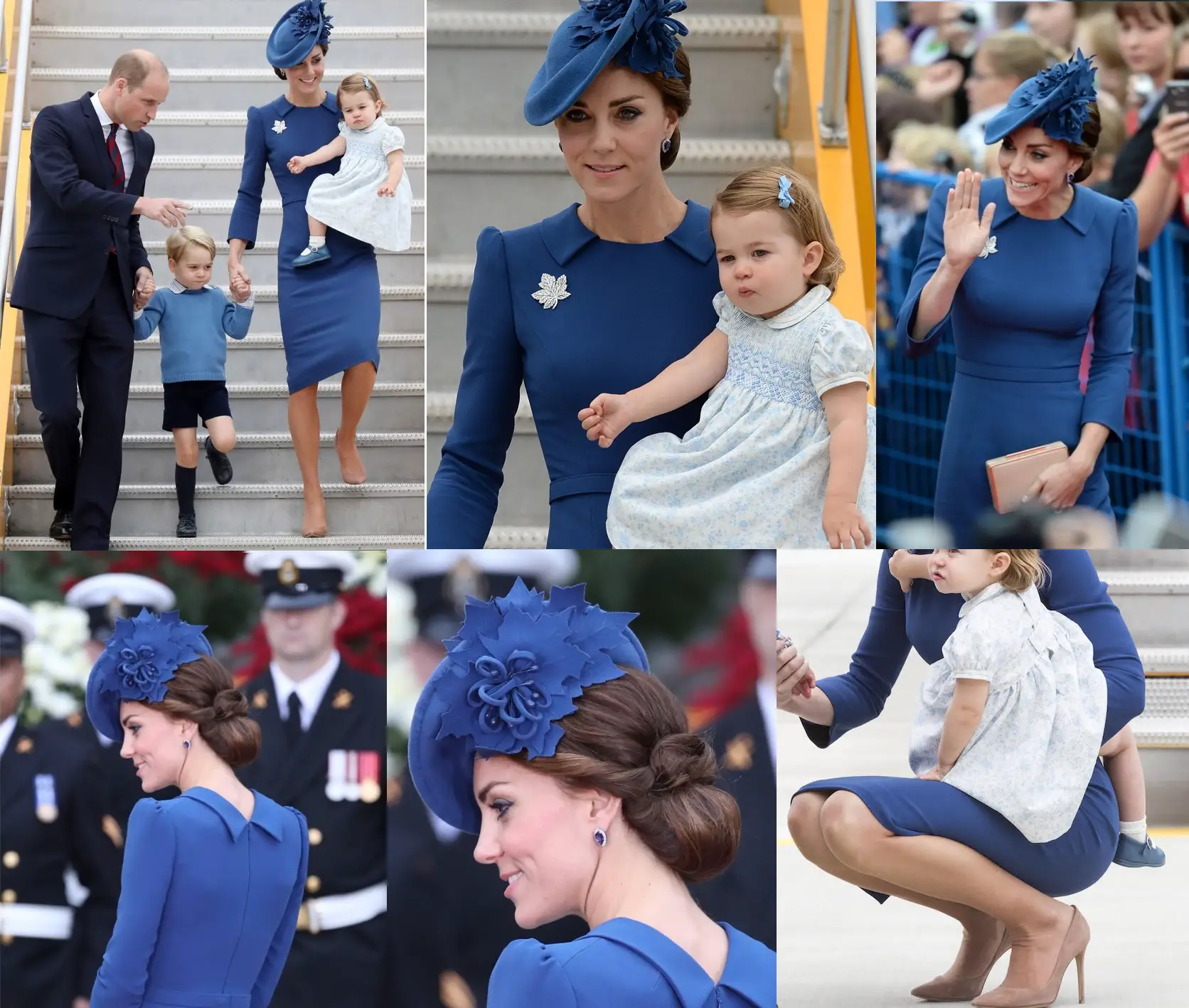 Duchess of Cambridge wore beautiful blue Jenny Packham dress when she arrived in Canada in 2016