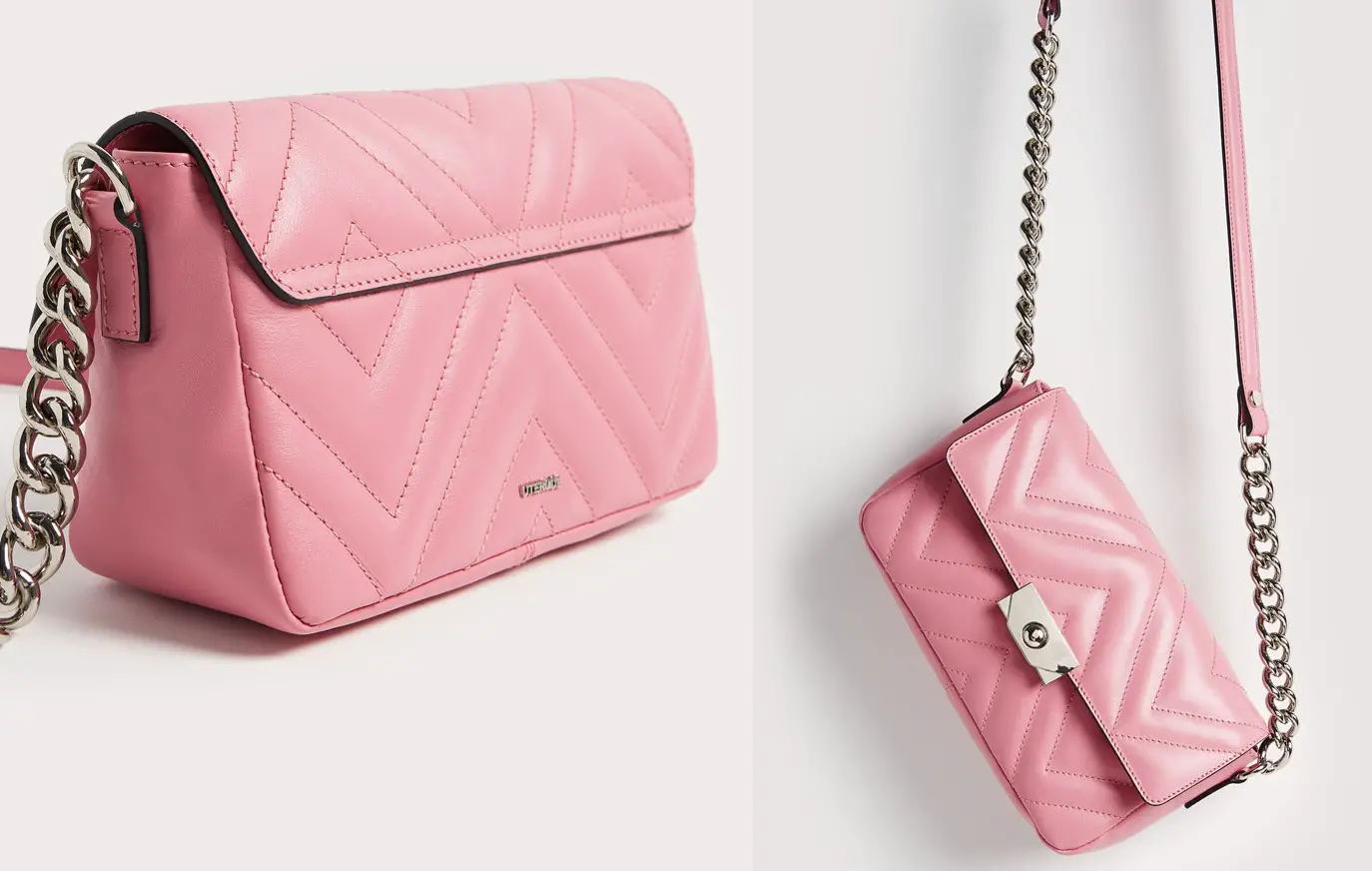 Pink Uterque quilted handbag