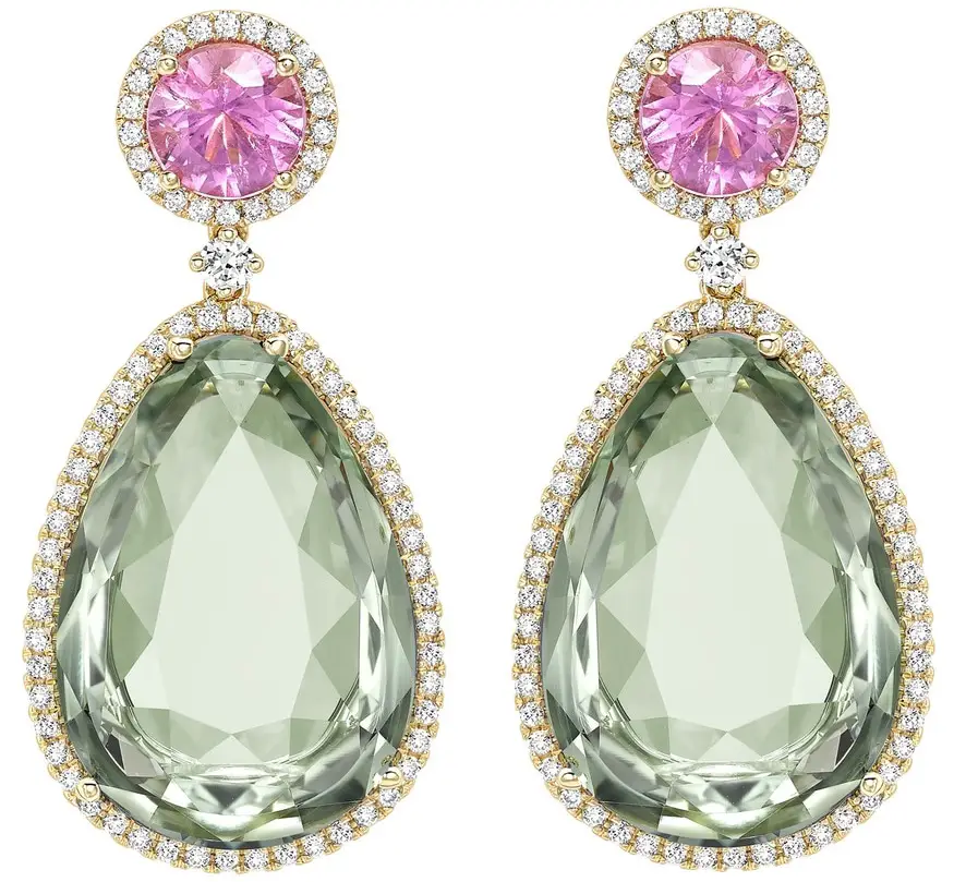 The Duchess of Cambridge chose her Kiki McDonough Candy Pink Tourmaline & Green Amethyst Drop Earrings