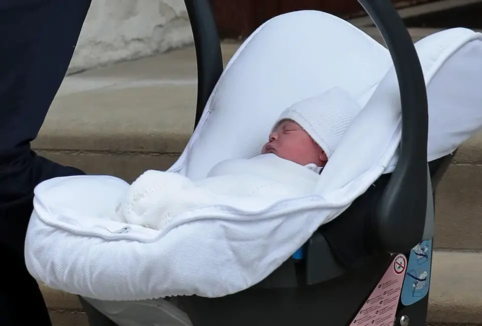 Prince Louis of Cambridge leaving the hospital