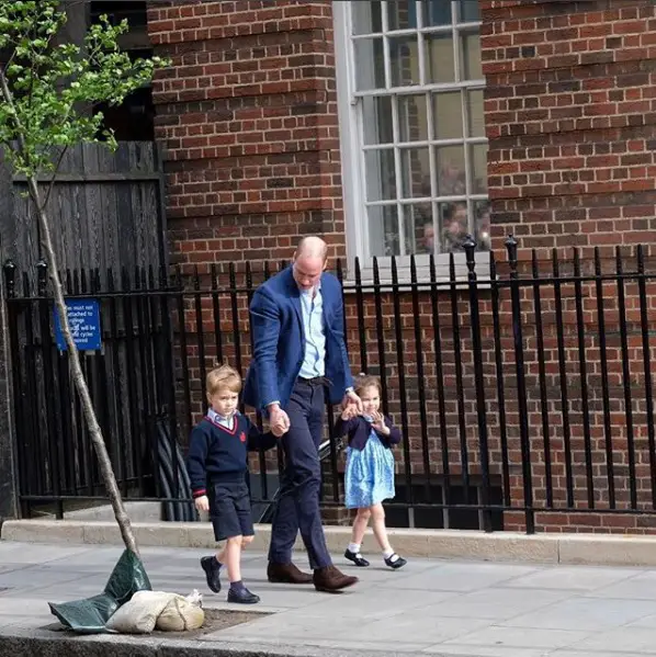 Prince George and Princess Charlotte arrived to meet their new brother at Lindo Wing