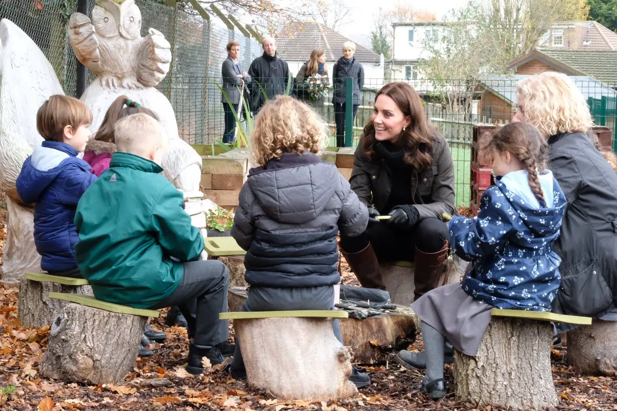 The Duchess of Cambridge goes casual for Robin Hood Primary School