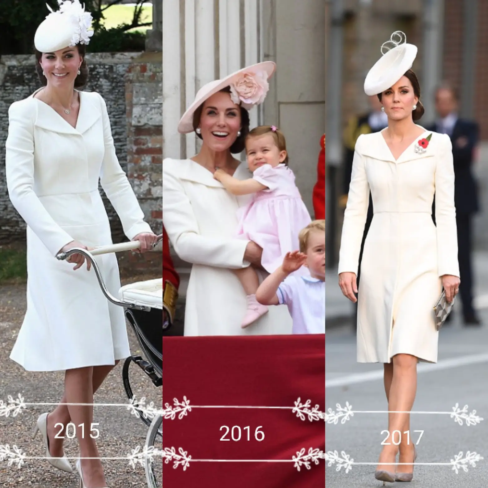 The Duchess of Cambridge wore white Alexander McQueen Coat