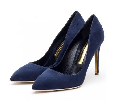 Catherine was wearing Rupert Sanderson 'Malory' Navy Suede Pumps