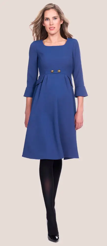 The Duchess of Cambridge wore Seraphine Royal blue Maternity Dress