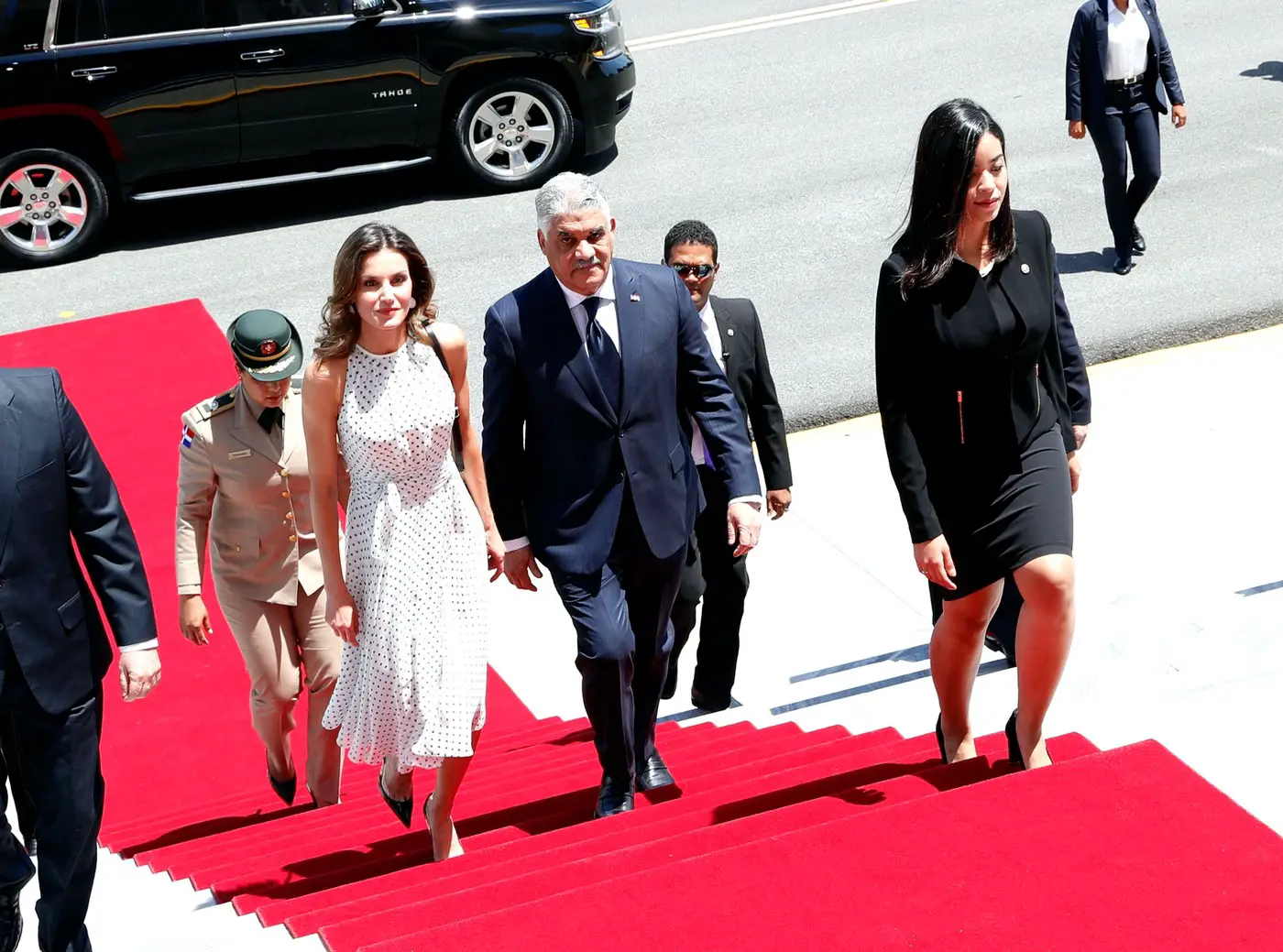 Queen Letizia joined Dominican President and First Lady for Lunch