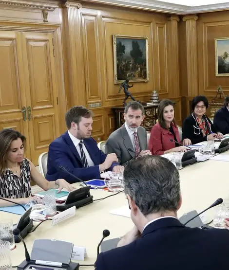 Queen Letizia at the Princess of Girona Foundation meeting