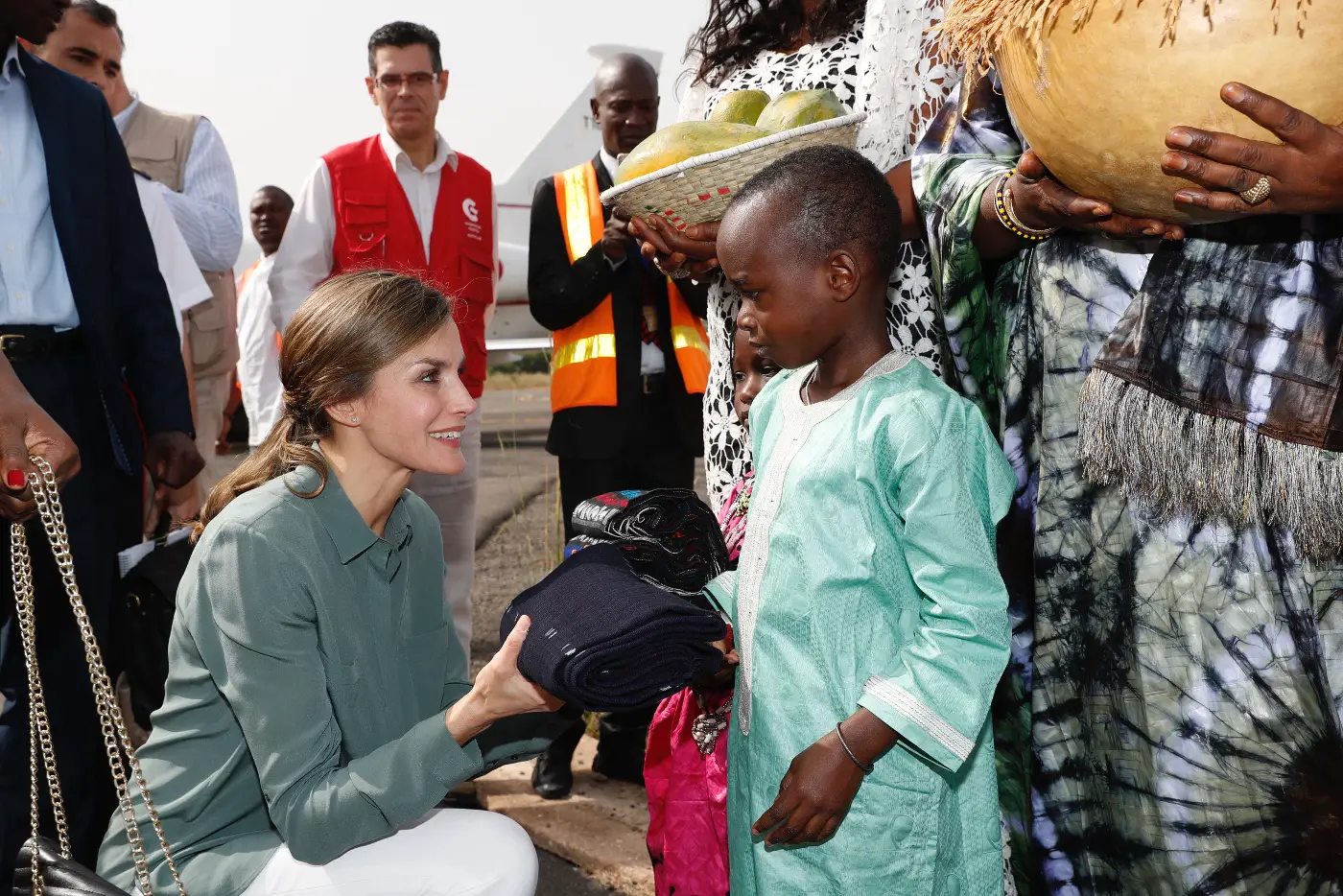 Queen Letizia kept her looks low key for Day 2 in Senegal