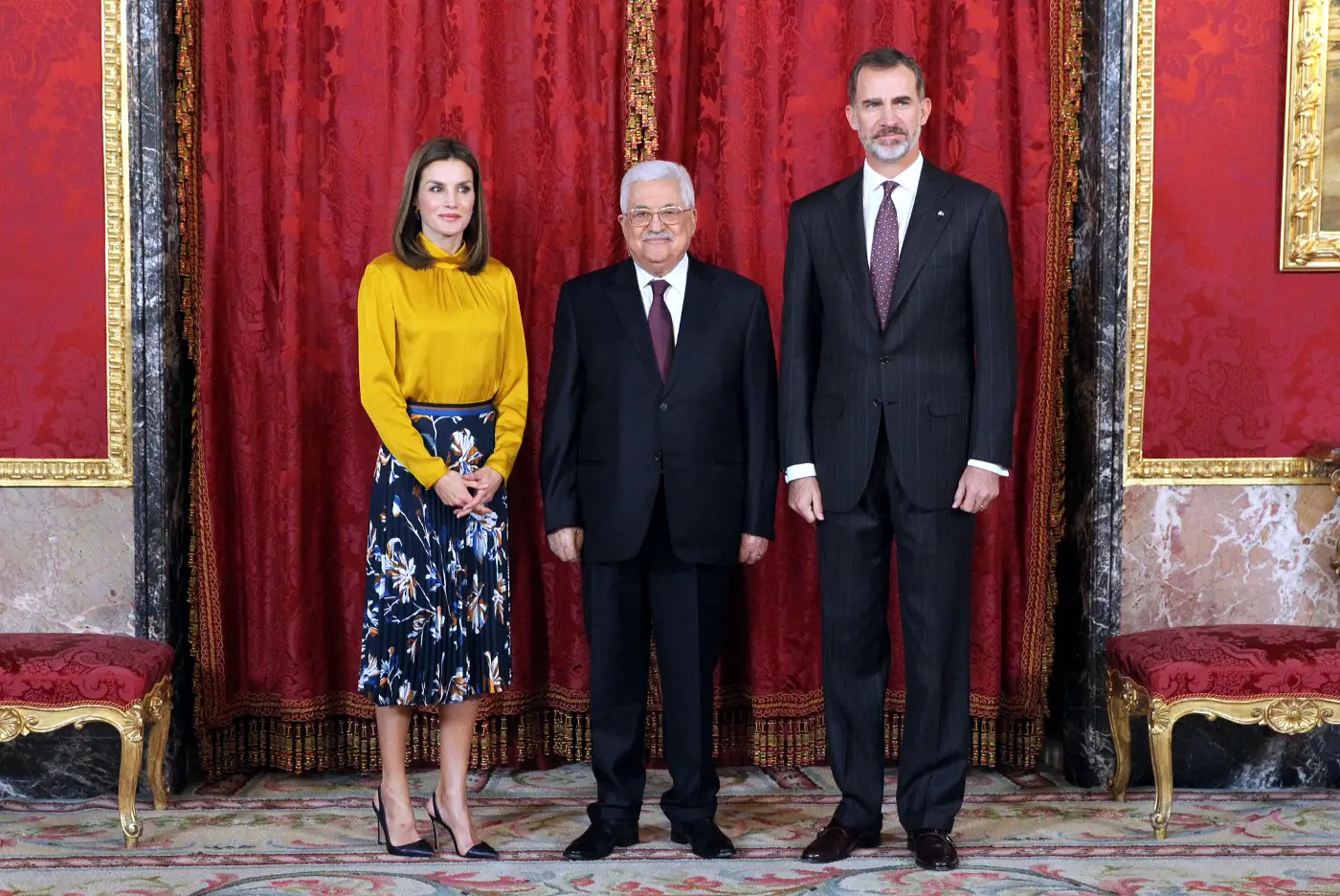 King Felipe and Queen Letizia welcomed President of Palestine at royal palace
