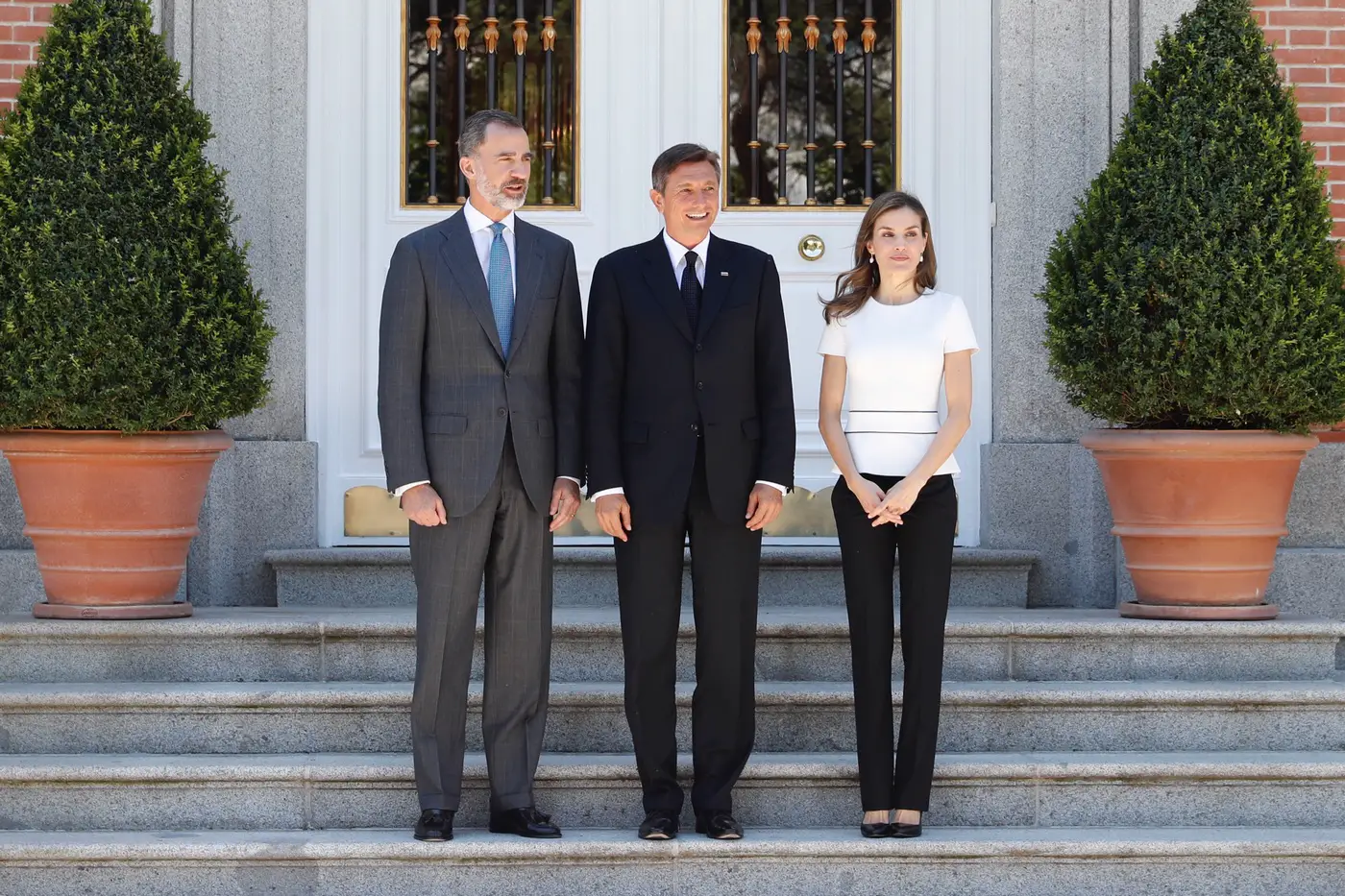 Queen Letizia was Monochrome Chic for Lunch at Palace