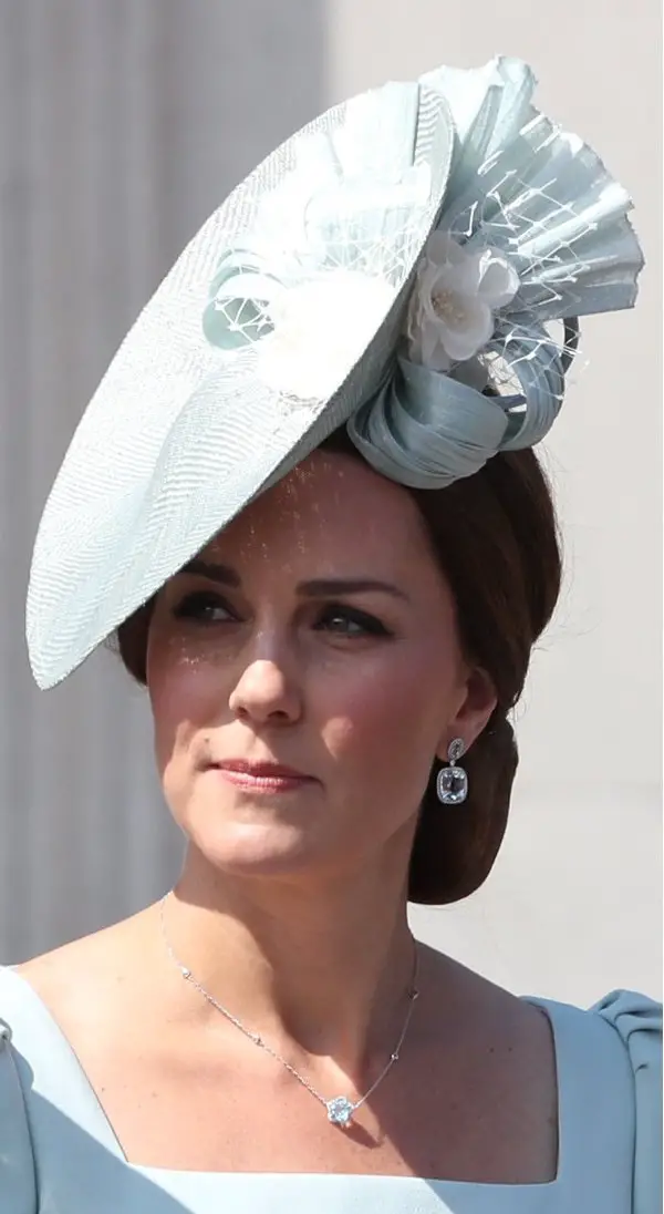 The Duchess of Cambridge Kiki Mcdonough earrings and necklace trooping the colour 2018
