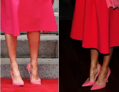 Queen Letizia Dusty pink suede pointy-toe pumps- unidentified