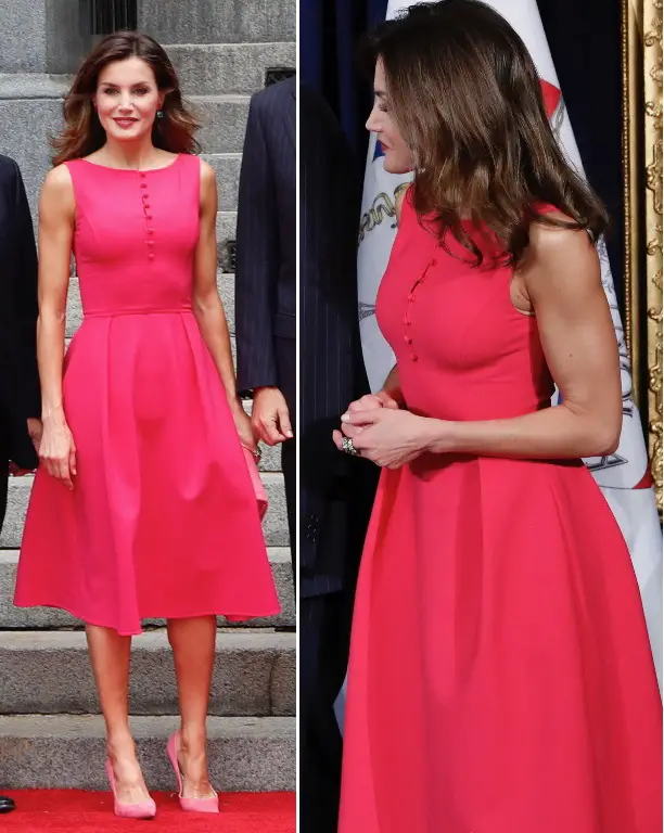 Queen Letizia bespoke Carolina Herrera Dress