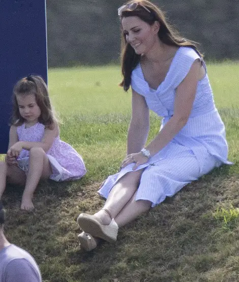 duchess at polo with george and charlotte