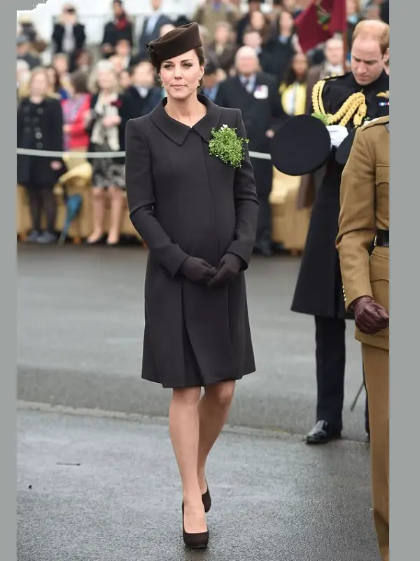 The Duchess of Cambridge wore Catherine Walker Chestnut Brown coat at 2018 Easter Sunday Service