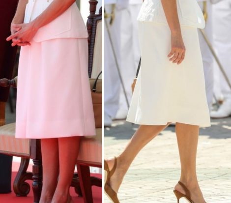 Queen Letizia in white Felipe Varela for the delivery of Royal Offices ...