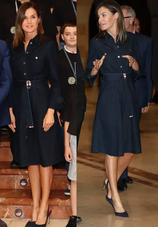 Queen Letizia debuted a new navy look for the opening of summer Music Course