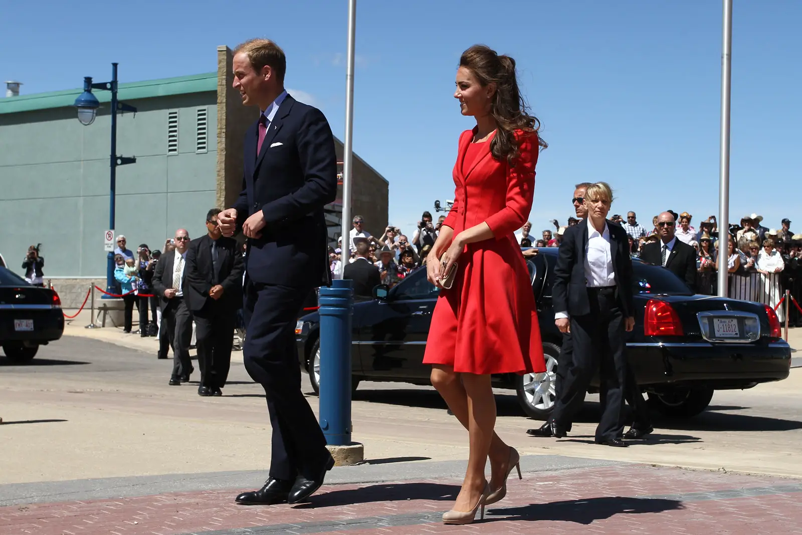 The Duchess of Cambridge red Catherine Walker Marianne Coat