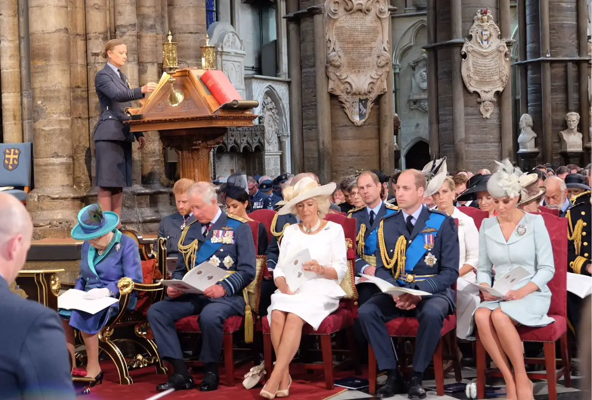 The members of the Royal Family took their seats in Abbey before the service started.