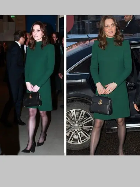 The Duchess of Cambridge woreCatherine Walker Green Dress in Sweden