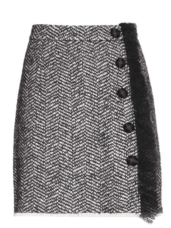 Dolce Gabbanas bouclé wool blend skirt