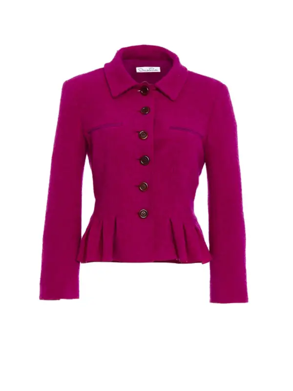 The Duchess of Cambridge wore Oscar de la Renta ultraviolet peplum wool jacket