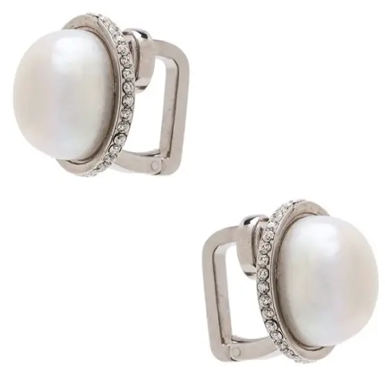 Balenciaga Eugenia Pearl Clip Earrings