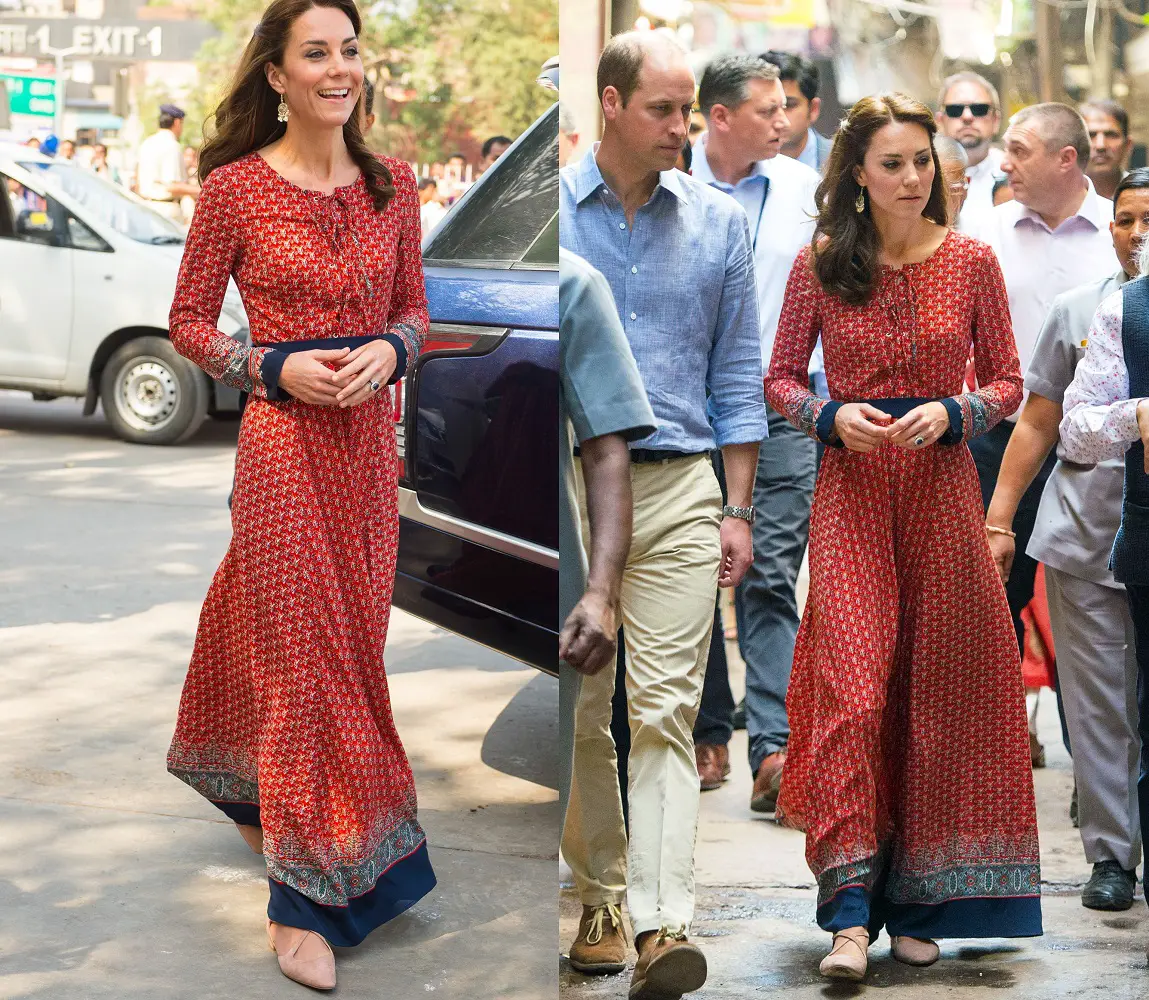 The Duchess of Cambridge wore Glamrous Maxi Dress to visit Salaam Baalak Trust during India tour