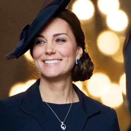 Duchess of Cambridge G.Collins and Son Diamond and Emerald Earrings and Necklace