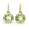 Kiki Classic Green Amethyst Diamond Earrings