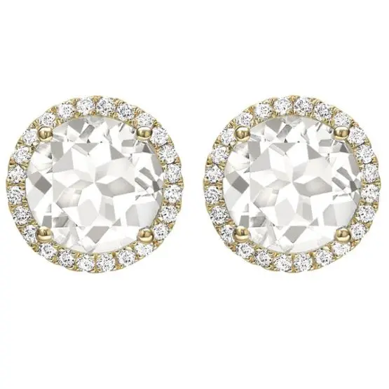 Kiki Grace White Topaz and Diamond Stud Earrings