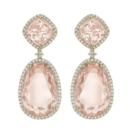 Duchess of Cambridge Kiki Morganite Double Drop Earrings