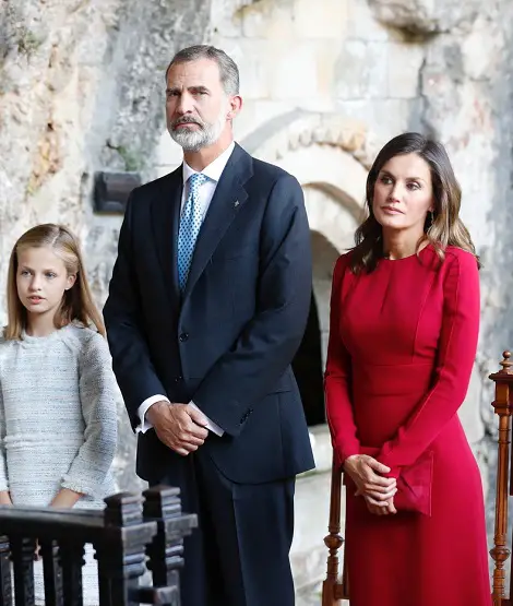 King Felipe and Queen Letizia with Princess Leonor and Sofia in Asturias
