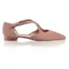 Russell & Bromley 'Xpresso' Blush Suede Crossover Flat