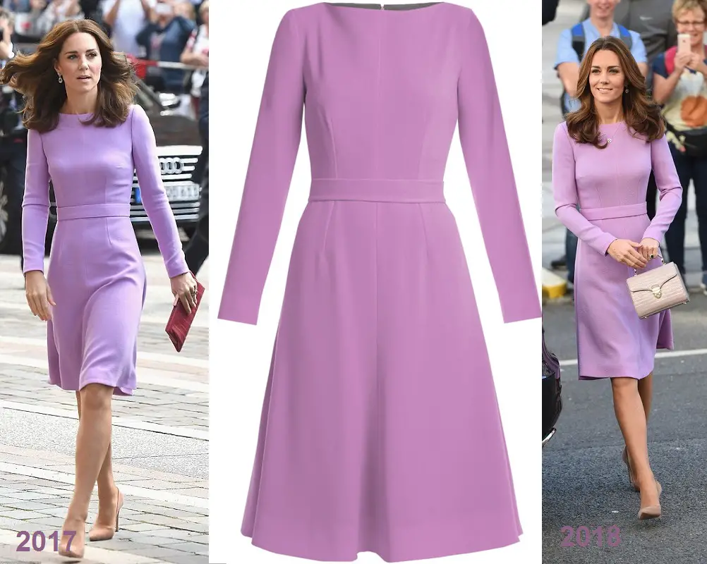 The Duchess of Cambridge wore Emilia Wickstead Kate A-line Wool-Crepe Dress