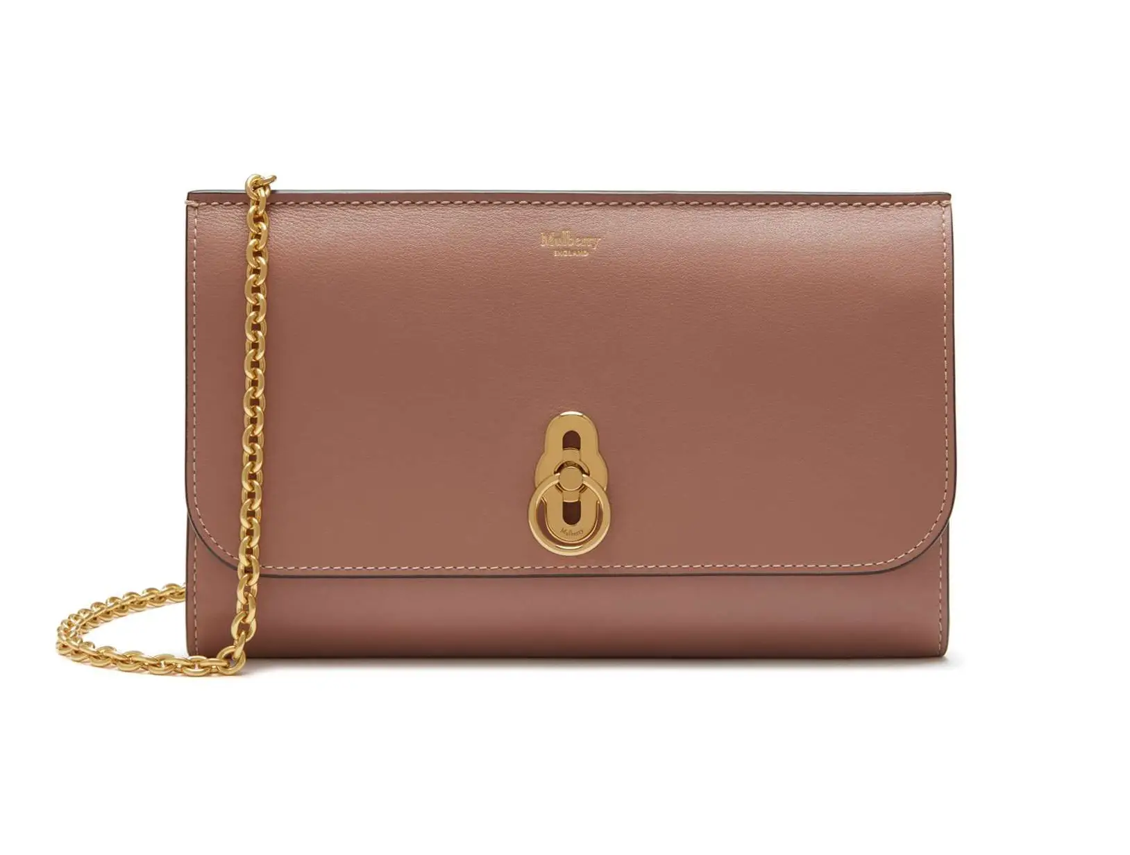 Mulberry Amberley Nude Blush Leather Clutch