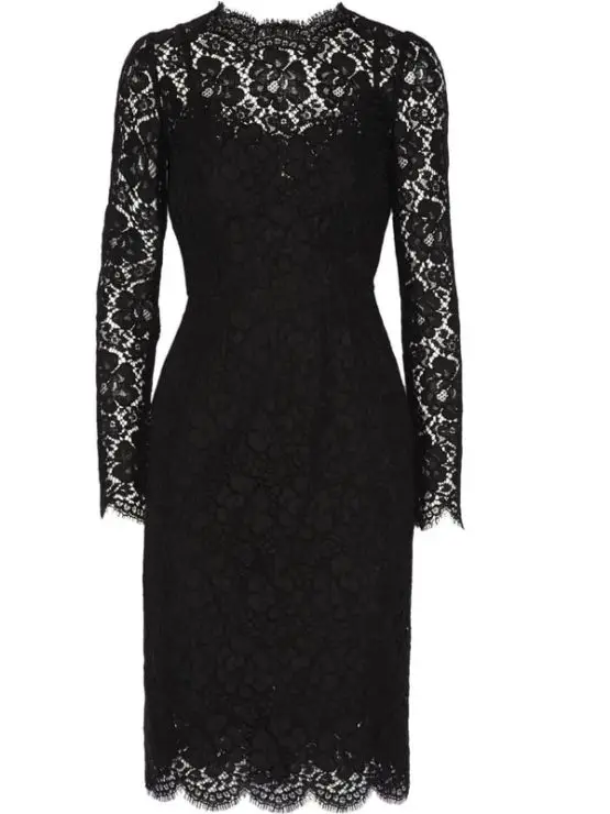 Dolce Gabbana Black Floral Lace Dress