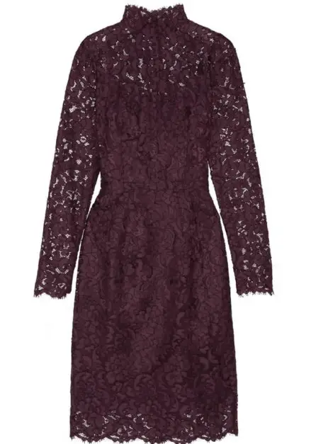 Dolce Gabbana Purple Guipure Lace Dress