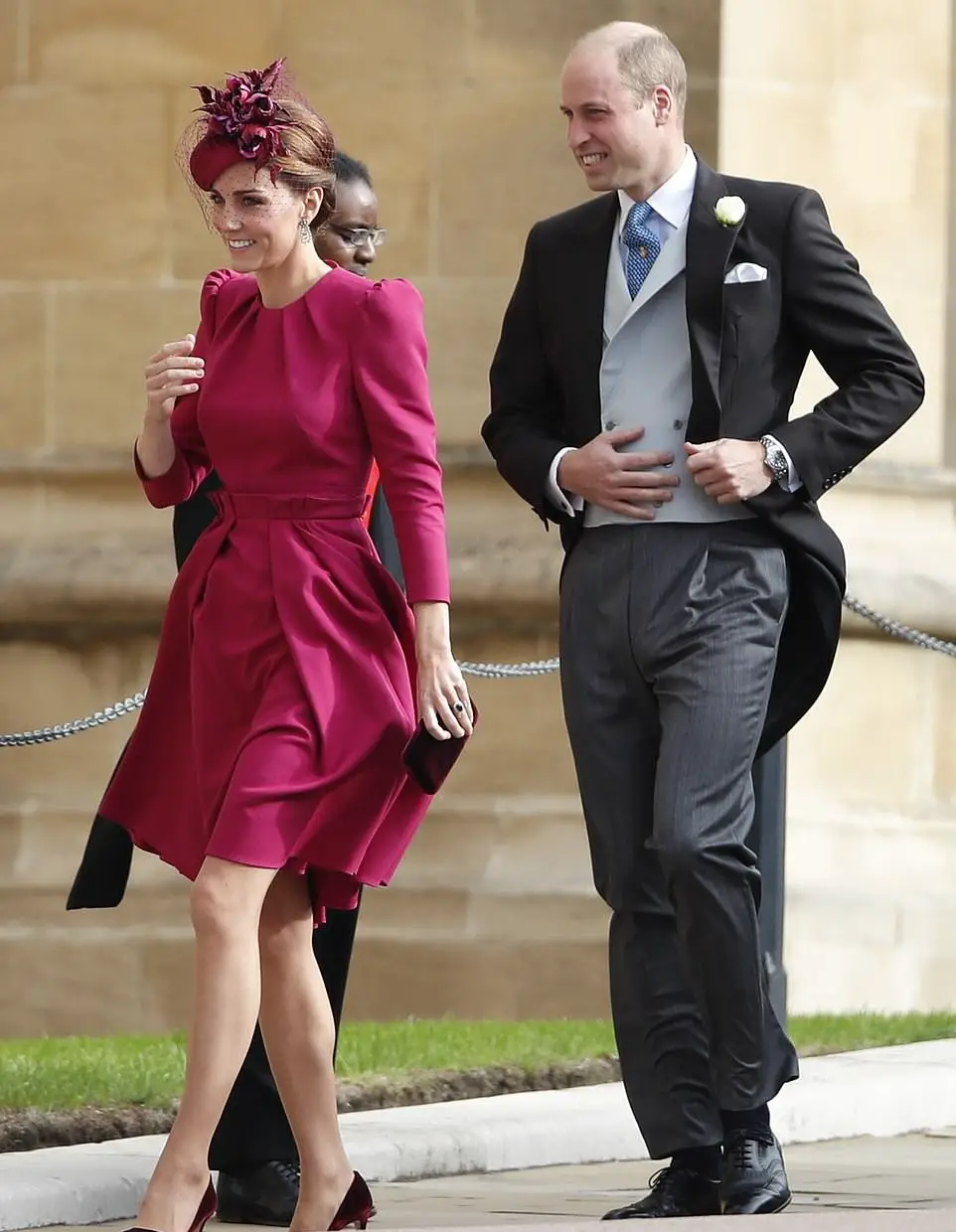 The Duke and Duchess of Cambridge arrived at the wedding of Princess Eugenie