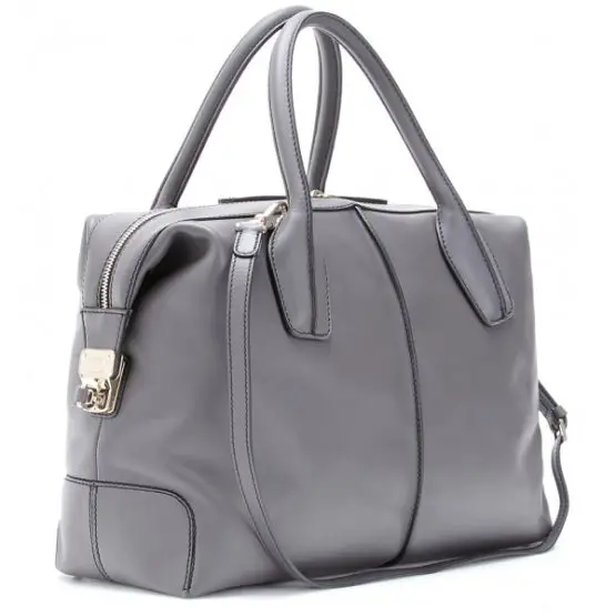 Tods Dove Grey D Styling Bauletto Bag