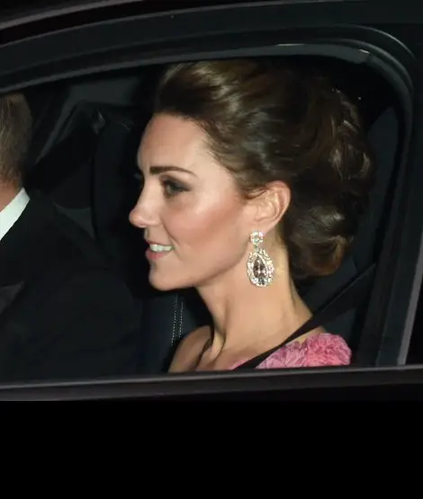 Duchess of Cambrige wearing Pink Diamond Statement earrings