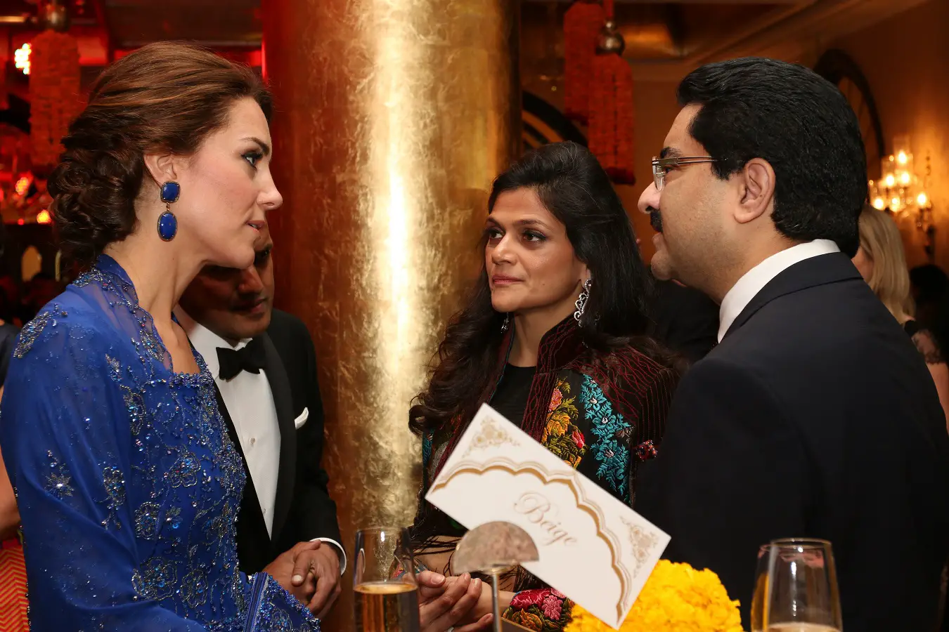 Duchess of Cambridge wore Amrapali Lapis & Diamond Double Oval Drop Earrings during India visit in 2016