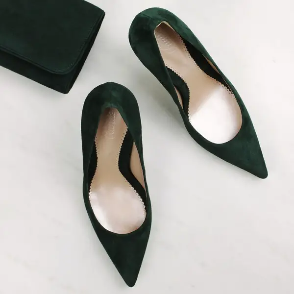 The Duchess of Cambrige's Emmy London Green Suede Rebecca Pumps
