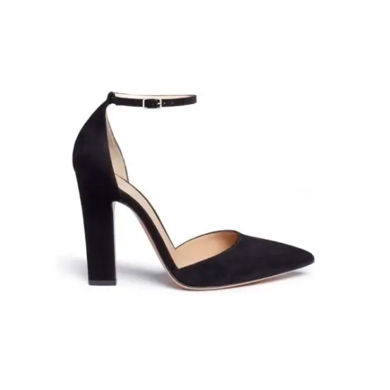 Gianvito Rossi Ankle Strap Suede D’orsay Pumps 1