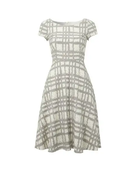 Hobbs 'Wessex' Grey Check Linen Dress