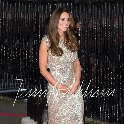 Kate middleton wearing jenny packham sequin gown