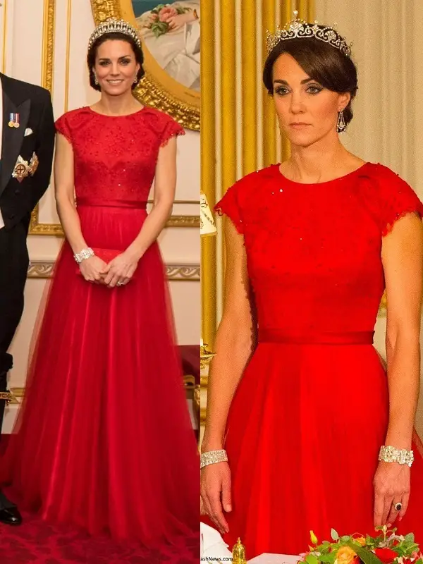 The Duchess of Cambridge wore Jenny Packham Red Gown on multiple occassions
