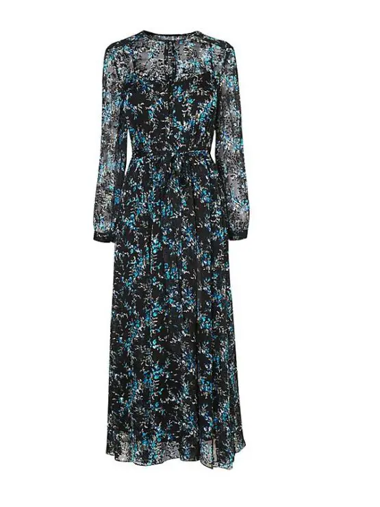 LK Bennett Cersei Evergreen Silk Dress
