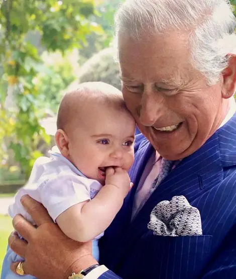 Prince Louis of Cambridge with Grandpa Wales